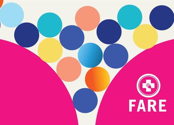 Colorful dots and FARE logo