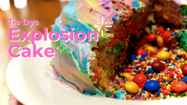 Tie Die Explosion Cake