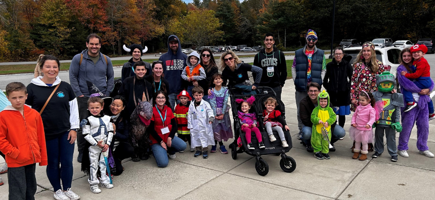 Families celebrating Teal Pumpkin Project