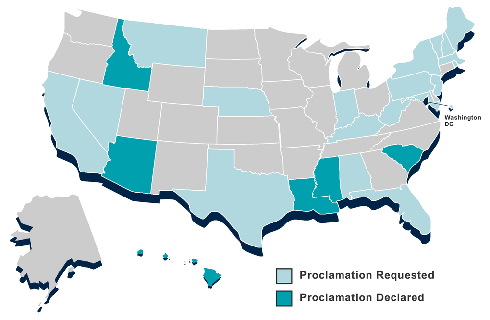 USA Proclamation Map