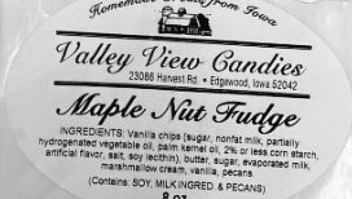 Egg Allergy Alert Valley View Candies