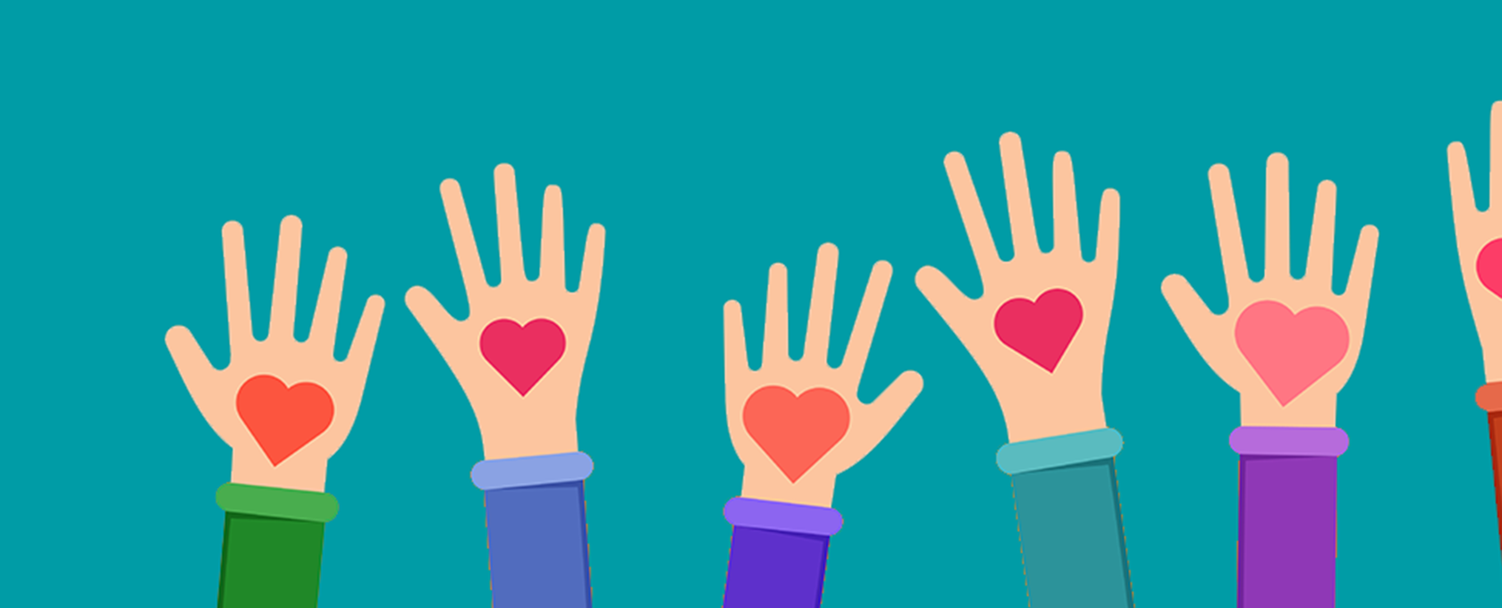 hands with hearts on them