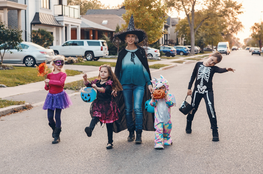 Family trick-or-treating