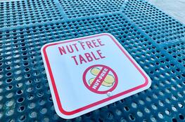 A nut-free table at an elementary school