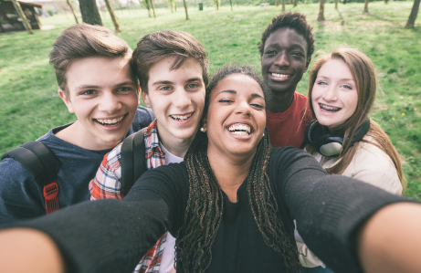 teens taking a selfie