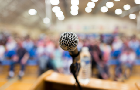microphone in front of audience