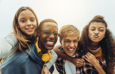 Teens hanging out
