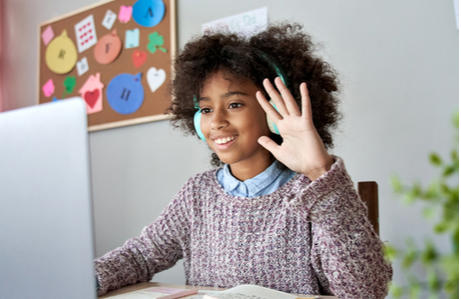 Teen at a computer