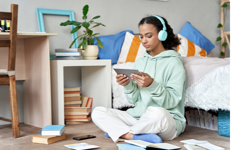 Teen on a tablet