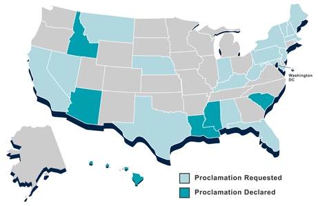 USA Proclamation Map