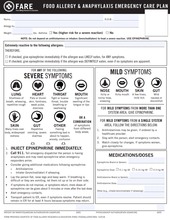 Allergy Log Template PDF