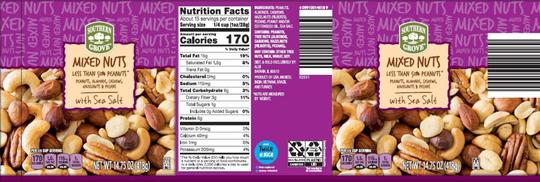Mixed Nuts Less than 50% Peanuts