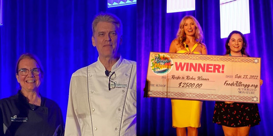 Left: Chefs Joel and Mary Schaefer; Right: Chef Leslie Durso and Leah Kathmann