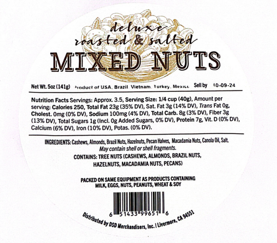 Mixed Nuts Label