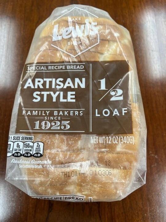 Artisan Style 1/2 Loaf