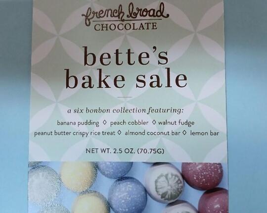 Bette's Bake Sale Bonbon Collection in 6pc (2.5oz), 12pc (5oz), and 24pc (10oz) boxes