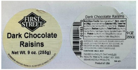 First Street Dark Chocolate Raisins – 9 oz (255g)