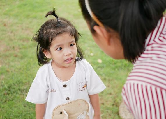 Child looking at mom