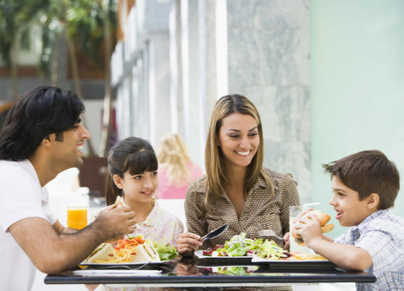 Family at restaurant