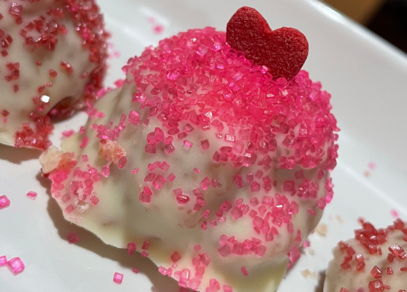 Red Velvet Truffle on a plate