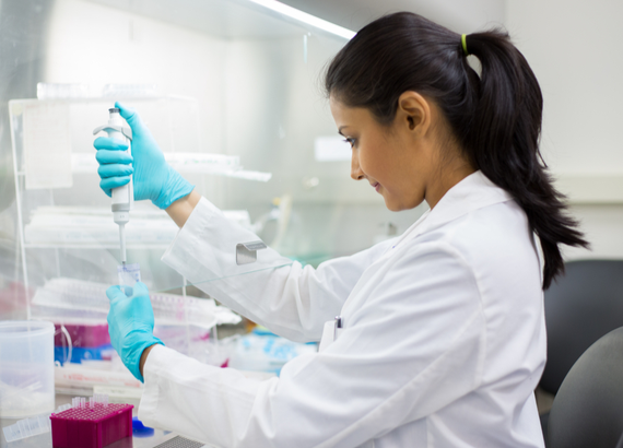 Girl in research lab