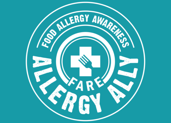 Allergy Ally White Logo on Teal Background