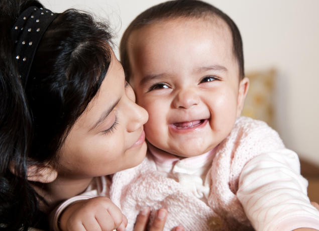 Smiling Baby and Mom