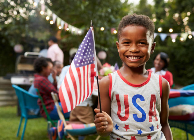 Boy with flag