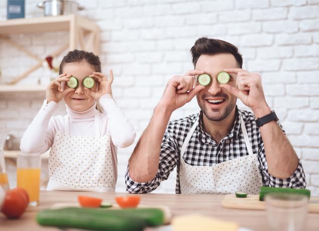 Fathers Day cucumber slices