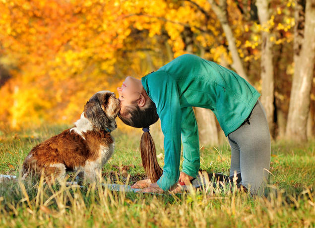 Yoga with dog