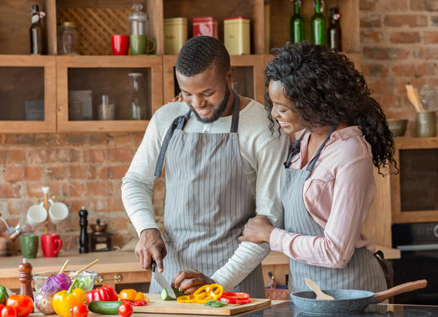 Couple cooking