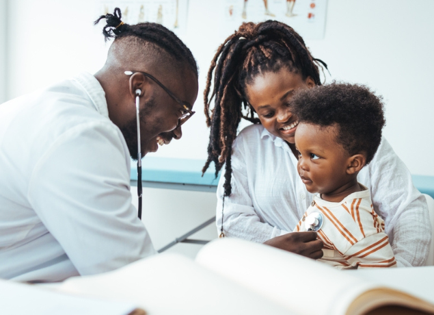Doctor with Mom and Son