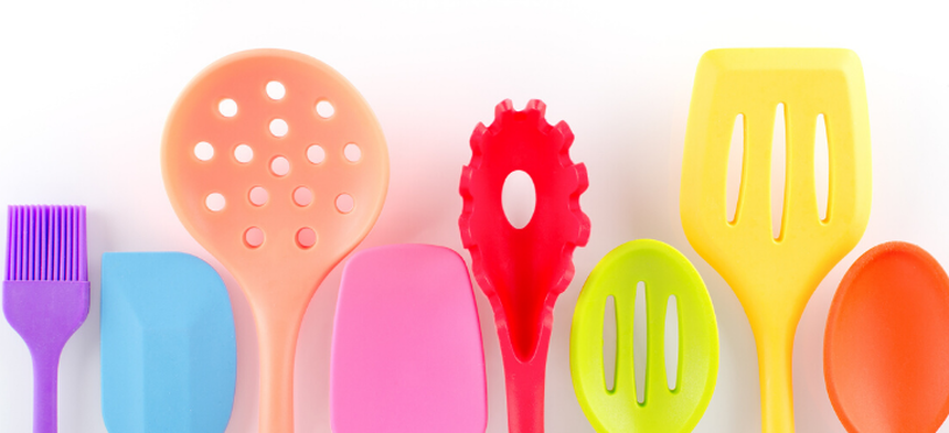 multi-colored cooking supplies