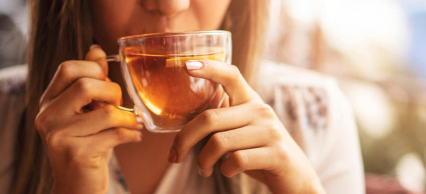 woman drinking tea