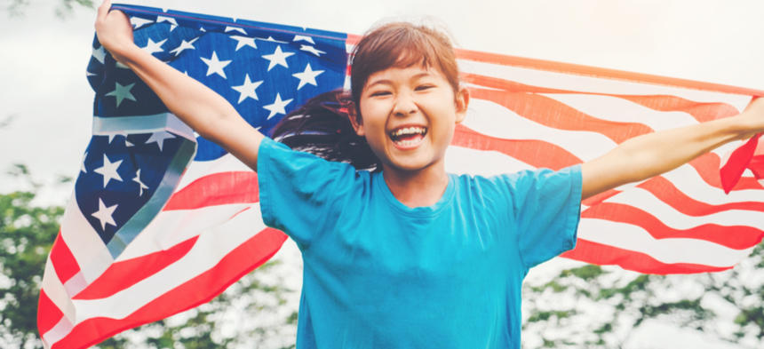 Girl with Flag