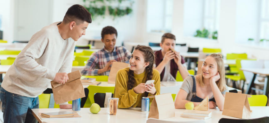 teens at lunch