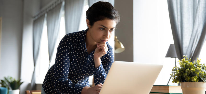 Woman on computer