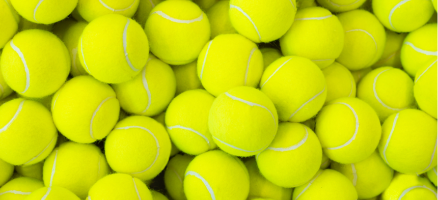 Big pile of tennis balls