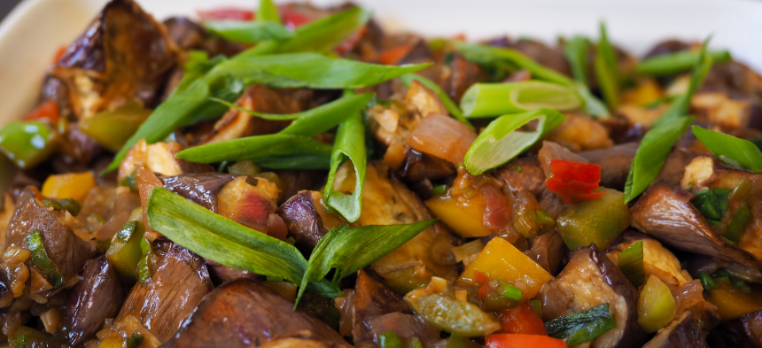 Sichuan-style eggplant & Peppers Stir Fry